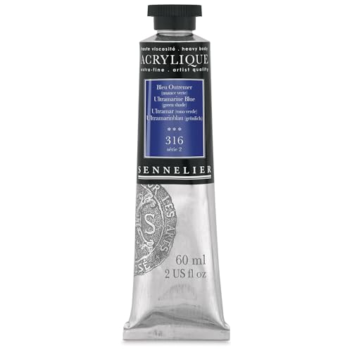 Sennelier Extra-Fine Artists' Acrylic, 60ml, Ultramarine Blue (Green Shade) S2 - color: Ultramarine Blue (Green Shade) S2, size: 2 Fl Oz (Pack of 1)