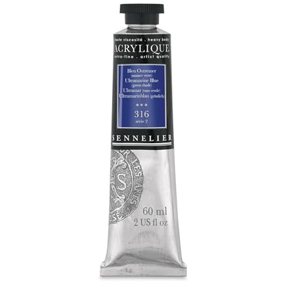 Sennelier Extra-Fine Artists' Acrylic, 60ml, Ultramarine Blue (Green Shade) S2 - color: Ultramarine Blue (Green Shade) S2, size: 2 Fl Oz (Pack of 1)