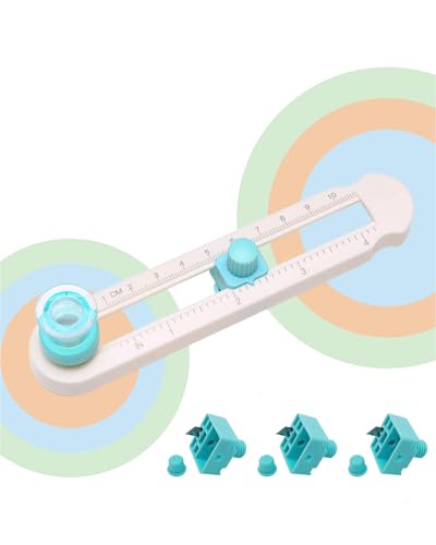 Oythiem Circle Cutter Tool for Paper Crafts - Rotary Cutter Round Cutting Knife with 3 Replaceable Blades for Scrapbooking, Card Making, Art And Diy Crafts, Fits Circles with A Radius Between 0.6"-4" - size: 1 Cutter tool & 3 Cutter head (0.6"-4")
