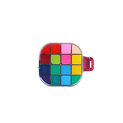 Transon Airtight Paint Storage Palette Box 16 Wells Fuchsia Color - color: Pink