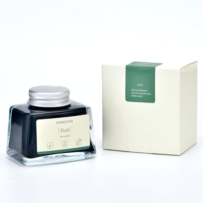 Hongdian Fountain Pen Bottled Ink Teal Color, 60ml Non Carbon Inkwell Bottle, Artist Calligraphy Ink - color: Teal