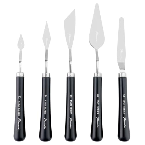 PHOENIX Flexible Palette Knife Set - 5 Pieces Stainless Steel Painting Knives with Gift Box, Art Knife with Wood Handle, Paint Spatula for Oil Acrylic Paint