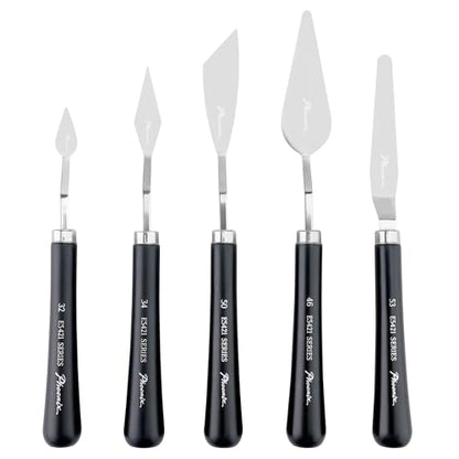 PHOENIX Flexible Palette Knife Set - 5 Pieces Stainless Steel Painting Knives with Gift Box, Art Knife with Wood Handle, Paint Spatula for Oil Acrylic Paint