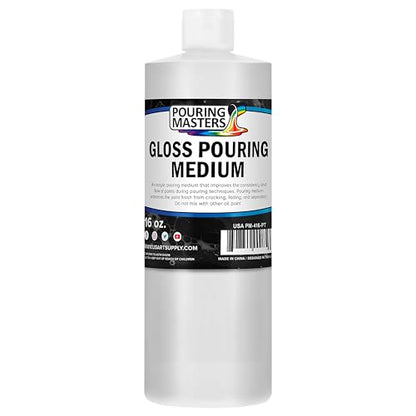 U.S. Art Supply Professional Gloss Pouring Medium 16oz (Pint) - size: 16 Fl Oz (Pack of 1)