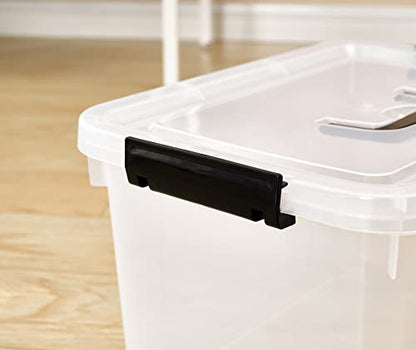 6 Quart Clear Storage Latch Box/Bins, 18-Pack Plastic Container with Latches and Lid - color: Clear, size: 6 QT (Pack of 3)