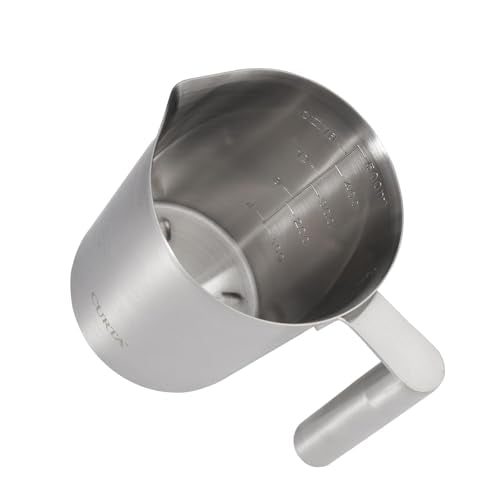 18/8 Stainless Steel Measuring Cup with Round Handle and Pour Spout, Heavy Duty Kitchen Food Prep Cup for Cooking, Baking, Coffee and Bar Use, 16 OZ (2 Cup, 500 ML) - color: Round Handle, size: 16 OZ (2 Cup, 500 ML)