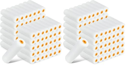 Nuogo 120 Pcs 4 Inch Foam Paint Roller Mini High Density Foam Roller Refills Paint Edger Tool for Walls Brings Smooth Finishes Flat Surfaces (White) (Pack of 2) - size: 4 Inch (Pack of 2)