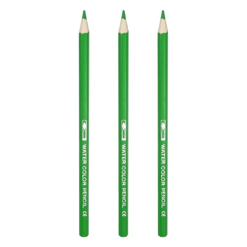 PATIKIL Watercolor Pencils, Light Green Color Pencil Set Sketch Coloring Drawing Colored Pencils Bulk Artist Drawing Supplies for Adult Coloring Book Blending, 3 Pcs - color: Light Green