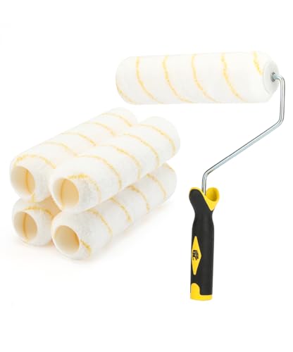 Bates- Paint Roller Kit, 6 Pack, 9 Inch Roller Frame with 5 Microfiber Roller Covers, for Walls, Ceilings, Floors and Home Painting - size: 6 Pcs