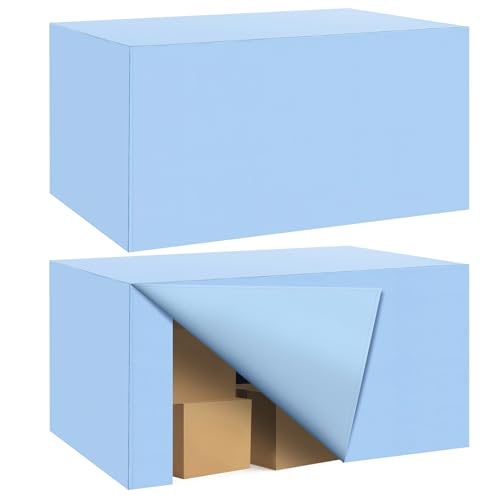 Ascoza 2 Pack Fitted Tablecloth for 4 Foot Rectangle Tables 48 x 24 Inch Blue Mist Table Covers Water Resistant Polyester Table Cloth for Wedding, Parties,Display, Trade Show (Blue Mist) - color: Blue Mist, size: 4FT
