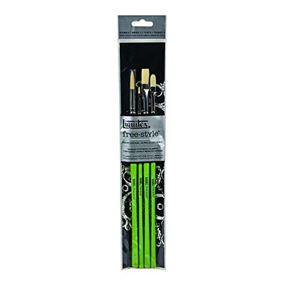 Liquitex Professional Freestyle Traditional Brush 4-Piece Set | Sustainable Synthetic Brush Bristles Retain Their Shape, Non-Slip Ergonomic Handles, Rustproof Stainless Steel Ferrule - size: Set, style: 4 - Piece Set