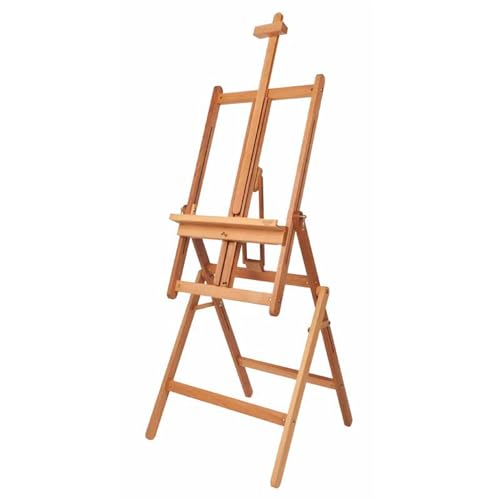Mabef M33 Studio Easel, Oiled Beech Wood Adjustable Indoor Easel Convertible to Painting Table, Supports Oil, Acrylic, Watercolour, Pastel - style: Adjustable,Compact