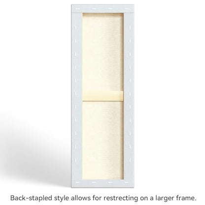PHOENIX 6x12 Inch 3 Pack Gallery Canvas - Small Long 1.5 in Thick Canvases for Painting - Deep Edge 100% Cotton 11 Oz. Gesso Primed White Blank Professional Canvas Oil & Acrylic Paints - size: 6"x12", style: Gallery