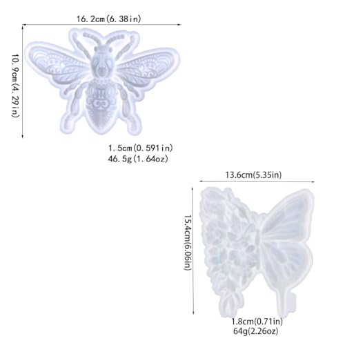 3D Resin Casting Molds Set, Decorative Bee and Butterfly Wall Art Silicone Molds, DIY Craft Making Tools, Epoxy Resin Silicone Mould