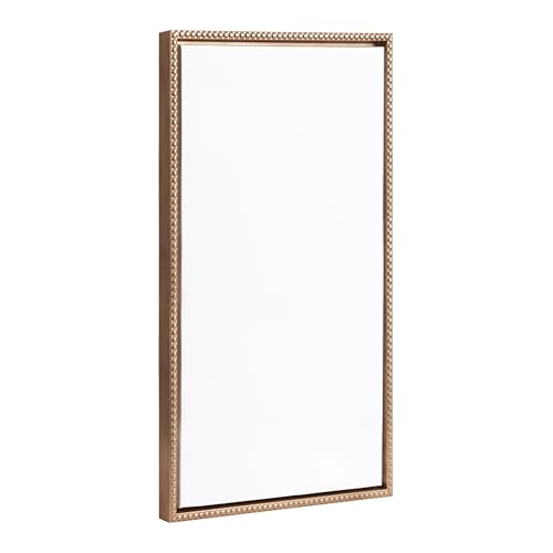 Kate and Laurel Sylvie Blank Framed Canvas Wall Art; 14x26.5 Gold Beaded; Modern Empty Canvas for Paint-Your-Own Art; Ready to Paint Premium Canvas Already Framed - color: Sylvie Beaded Dark Gold
