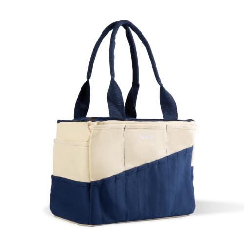 Soolla Studio Bag: Art Supply Storage Organizer & Pottery Tool Bag, Washable Tote, Yarn Bag, Crochet, 30 Pockets, 15+ Colors - color: Marina