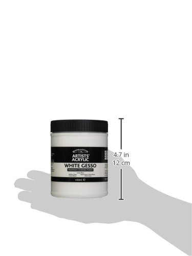 Winsor & Newton Professional Acrylic Medium, White Gesso, 450ml | Primes painting surfaces with a bright white ground to improve paint adhesion, coverage, and color vibrancy. - color: White Gesso, style: 450ml (15.2-oz)