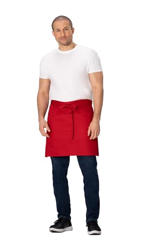 Chef Works Unisex Half Bistro Server Apron - color: Red
