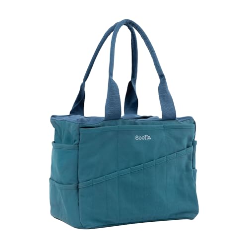 Soolla Studio Bag: Art Supply Storage Organizer & Pottery Tool Bag, Washable Tote, Yarn Bag, Crochet, 30 Pockets, 15+ Colors - color: Aquamarine