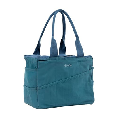 Soolla Studio Bag: Art Supply Storage Organizer & Pottery Tool Bag, Washable Tote, Yarn Bag, Crochet, 30 Pockets, 15+ Colors - color: Aquamarine