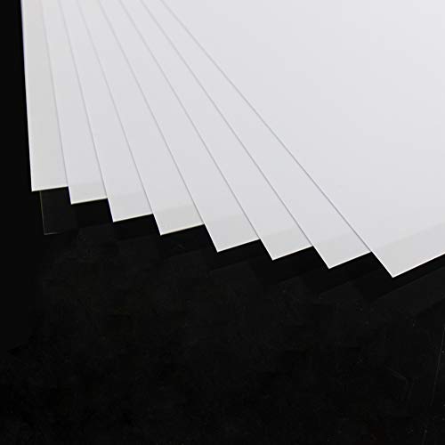 ABS0905 8pcs 0.5mm Thickness 200mm x 250mm White Sheets 9.84'' x 7.87'' x 0.02'' ABS Styrene Sheets for Model Train Layout New (0.5mm) - size: 0.5mm