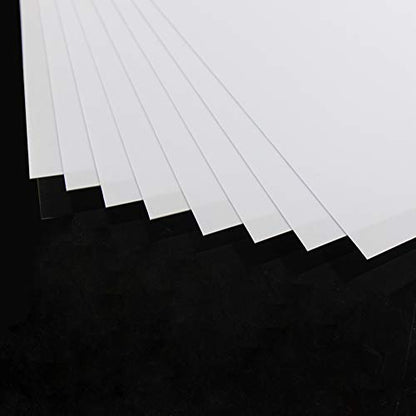 ABS0905 8pcs 0.5mm Thickness 200mm x 250mm White Sheets 9.84'' x 7.87'' x 0.02'' ABS Styrene Sheets for Model Train Layout New (0.5mm) - size: 0.5mm
