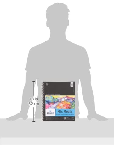 Canson Artist Series Mixed Media Paper, Wirebound Pad, 9x12 inches, 30 Sheets (138lb/224g) - Artist Paper for Adults and Students - Watercolor, Gouache, Graphite, Ink, Pencil, Marker
