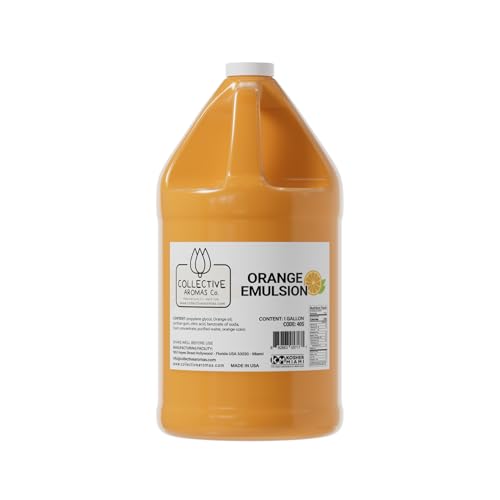 Collective Aromas Co. Orange Emulsion for Baking, Concentrated Orange Flavoring for Cakes, Cookies, Frosting & Desserts, Alcohol Free, Kosher, 1 Gallon (128 fl oz), Made in USA - size: Orange - 1 Gallon (128 fl oz)