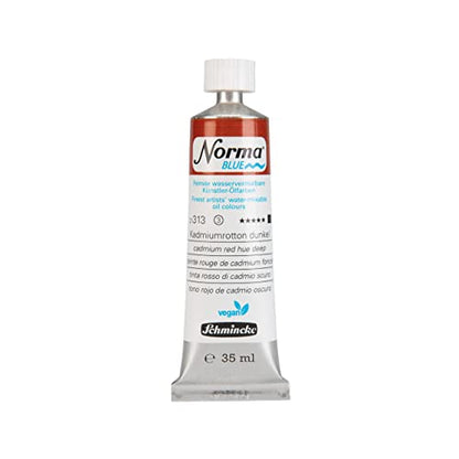 Schmincke - NORMA® Blue, 21313009, finest water-based artists' oil colors, highly pigmented, lightfast, vegan, cadmium red hue deep, 35 ml - color: 313 cadmium red hue deep