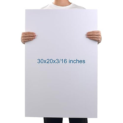 Foam Board 20 x 30 x 3/16"(5mm), Foam Core Board Sheets, White Poster Board | 12 Pack, Acid Free Foamboard, Rigid Sign Board for Mounting, Framing, Backing, Display, Presentation, Prints, Crafts & Art - size: 20x30 in 12 Pack