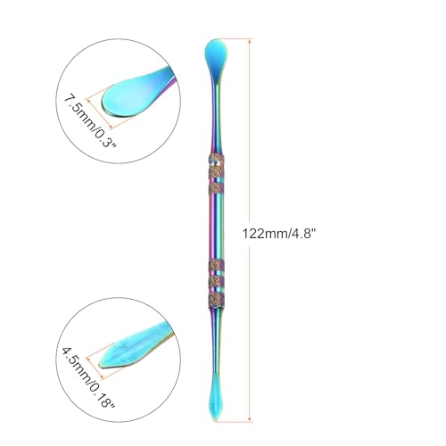 HARFINGTON 8 Pcs Wax Carving Tools 4.8" Double Ended Stainless Steel Wax & Clay Sculpting Wax Carvers Tools Modeling Spoon for Figures Clay Handmade Art Works, Rainbow - color: Rainbow