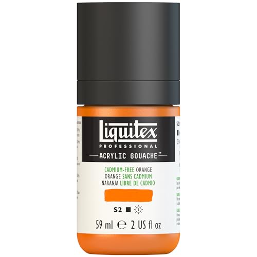 Liquitex Acrylic Gouache, 2-oz (59ml) Bottle, Cadmium-Free Orange - color: Cadmium-free Orange