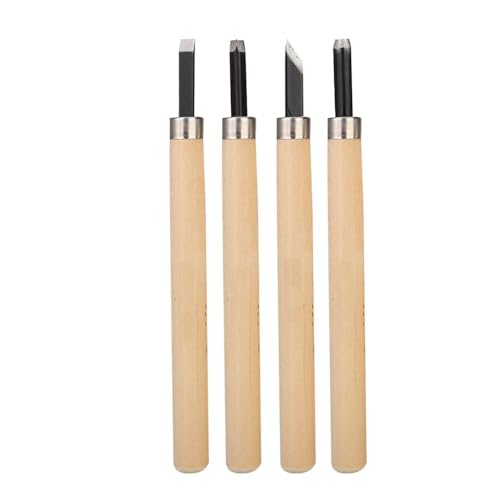 4-Piece Wood Carving Knife Set for Rubber Stamps, #1 | Steel Blades, Smooth Wooden Handles, Model 1 Sizes, 1.5 Mm Flat Round Corner, 2 Mm Oblique, Craft Projects - size: #3