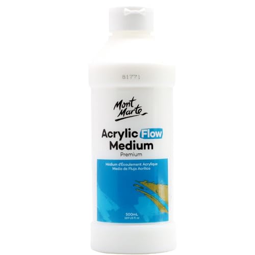 Mont Marte Premium Acrylic Flow Medium 16.9oz (500ml) - size: 16.9 Fl Oz (Pack of 1)