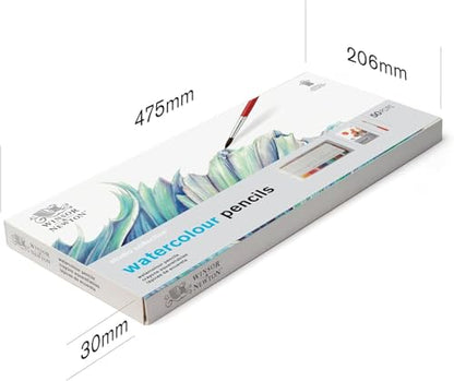 Winsor & Newton Studio Collection, Watercolour Pencil Box Set, 50 piece | Highly pigmented, Wax-Based, Can be Used Wet/Dry, Add Water & Brush to Create Painterly Effects, Break-Resistant Points. - style: 50 Piece Watercolor Pencil Box
