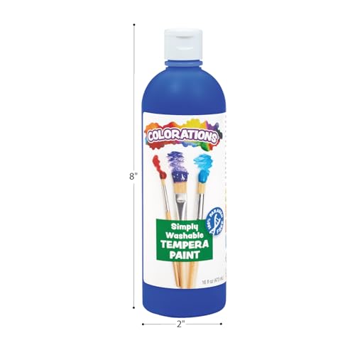 Colorations Paraben-Free Simply Washable Tempera Paint, Rainbow Plus 8-Pack | Matte Finish, Vibrant Colors, Non-Toxic, Classroom Supplies, School & Craft Art Supply Set, 16 oz Each - color: Assorted, 8 Colors