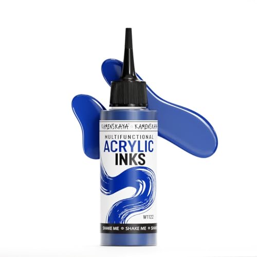 Acrylic Inks for Artists - Blue Denim Acrylic Ink, 3.38 Fl Oz (100 ml) | Highly Concentrated, Multifunctional Liquid Acrylic Paint - color: Blue Denim
