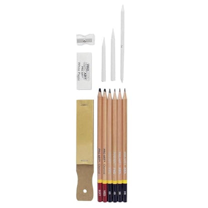 PRO ART Pencils All In One Drawing Kit, Drawing Pencils, Sketch Pencils, Kit, Charcoal Pencils Set, Art Sketching, Pencil Set, Sketching for - style: Dry Media All-in-One Drawing 12 Piece Set
