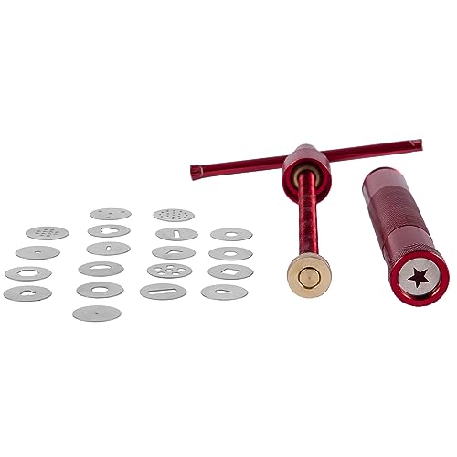 Stainless Steel Clay Extruder Sugar Paste Extruder Cake Fondant Decorating Tool Set Ceramics & Pottery Clay Extruders Mixers & Presses (Red) - color: Red