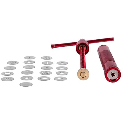 Stainless Steel Clay Extruder Sugar Paste Extruder Cake Fondant Decorating Tool Set Ceramics & Pottery Clay Extruders Mixers & Presses (Red) - color: Red