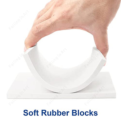 2 Pack White 8 x 10 Rubber Carving Block | Easy Cut Lino Blocks, Soft Linoleum Block for Printmaking, Stamps, Crafts - size: 8'' x 10'' 2 Pack
