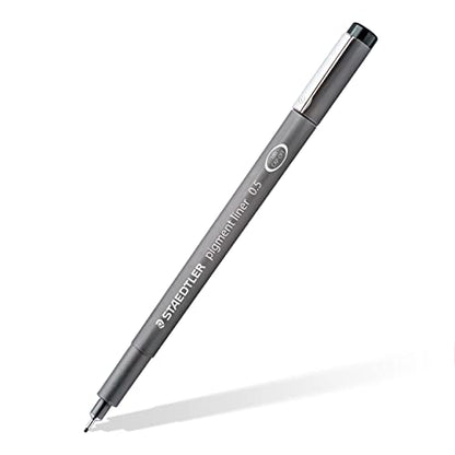 STAEDTLER 308 Pigment Liner Fineliner Pen - Ideal for Writing, Sketching, Technical Drawing, Marking Out - Black Ink - In Envelope Gift Packaging - Extra Fine Pack of 3-0.1mm, 0.3mm, 0.5mm