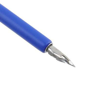 Dip Pen Set 1pcs Wooden Pen Nib Holder 6pcs Stainless Steel Replacement Fountain Pen Nibs for Calligraphy Drawing Signing Sketch Painting Writing (Blue) - color: Blue