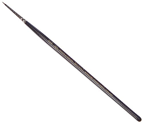 Winsor & Newton Series 7 Kolinsky Sable Miniature Watercolor Brush - Short Handle Round #000 | The World's Finest Watercolor Brush, Kolinsky Sable Hair, Rust-proof, Seamless Nickel Plated Ferrules, Hand-Made in England - size: #000, style: Mini Round