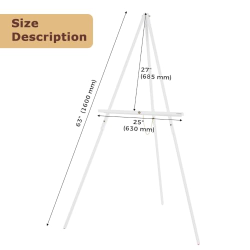 VISWIN 3Pcs 63" White Easel Stand for Wedding Signs, Adjustable Wooden Display Easel with Holder, Tripod Floor Easel for Welcome Board, Poster, Picture, Photos, Paintings - color: White, size: 3 PCS