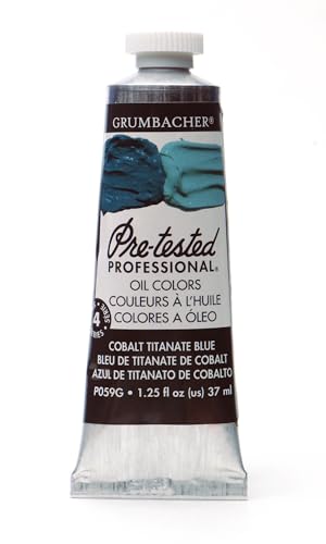 Grumbacher Pre-Tested Oil Paint, 37ml/1.25 Ounce, Cobalt Titanate Blue (P059G) - color: Cobalt Titanate Blue