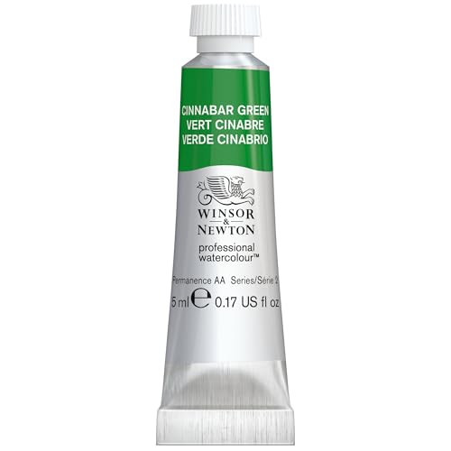 Winsor & Newton Professional Watercolour Revival, 5ml Tube, Cinnabar Green | Unrivalled Transparency, Single Pigment Vibrant Colors, Archival Permanence, Heritage Watercolors, Finest Pigments - color: Cinnabar Green, style: 0.17-oz Tube