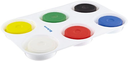 Sax Non-Toxic Giant Tempera Paint Cakes with Tray - 2 1/4 x 3/4inch - Set of 6 - Assorted Colors