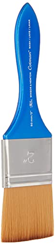 Winsor & Newton Cotman Watercolor Short Handle Synthetic Brush, SH 2" | Synthetic, Short Handle, Nickel Plated Brass Ferrule, Easy Cleaning, Blend of Thick & Thin Fibers - size: SH #2, style: Wash