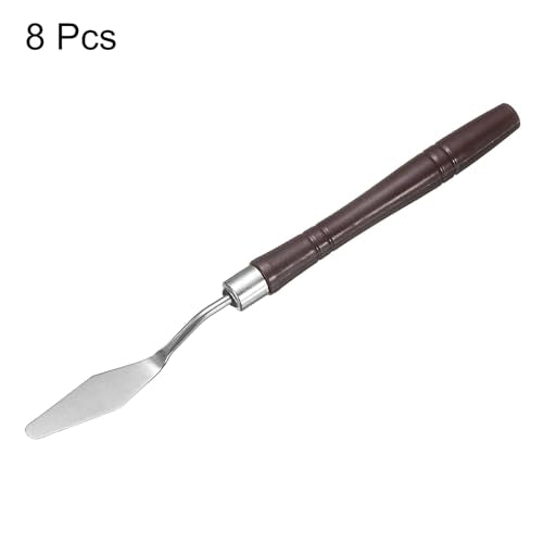 HARFINGTON 8pcs Palette Knife Painting Tool 6.69" Pointed Stainless Steel Blade Plastic Handle Spatula Painting Pallet Knife for Oil Acrylic Canvas, Red - size: 6.69"